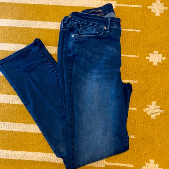 Size 10 NYDJ Marilyn Straight Leg Dark Blue Denim Jeans - Picture 4 of 6